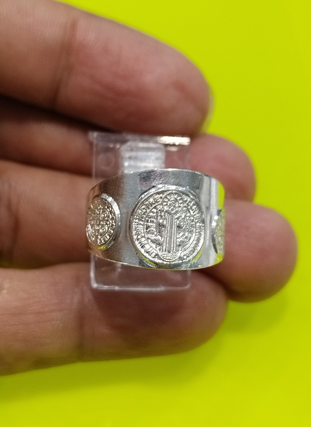 Anillo San Benito De Plata Con Envio a todo Mexico