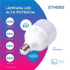 LAMPARA LED ALTA POTENCIA 100W GALPONERA - E40 - FUSTA DECO