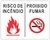 Placa perigo risco de incêndio proibido fumar