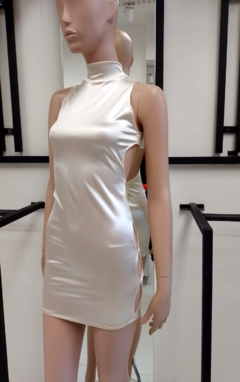 Vestido satten musculosa pollera abierta NV168 - tienda online