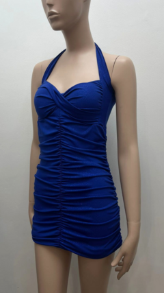 Vestido brillo frunces N1259 - tienda online