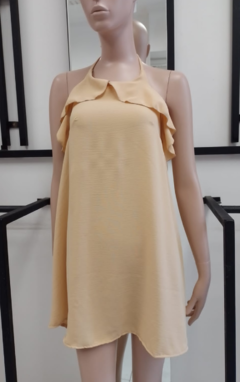 Vestido crepe cuello volados NV186 - GINGER AV