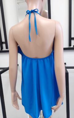 Vestido crepe cuello volados NV186