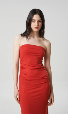 VESTIDO METALIC STRAPLESS NV233M - comprar online