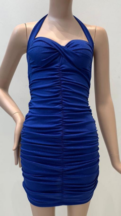 Vestido brillo frunces N1259 - tienda online