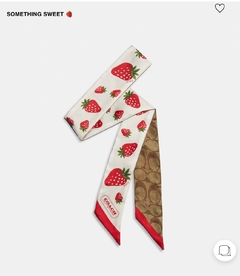 Signature Wild Strawberry Print Silk Skinny Scarf