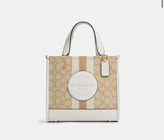 Dempsey Tote 22 In Signature Jacquard With Stripe And Coach Patch