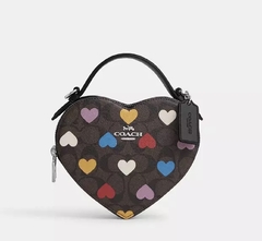 Heart Crossbody In Signature Canvas With Heart Print