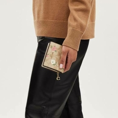 Snap Wallet In Signature Canvas With Floral Print - comprar en línea