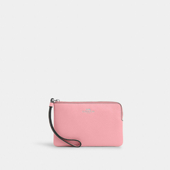 Corner Zip Wristlet Pink Muñequera Coach 16x10cm - comprar en línea