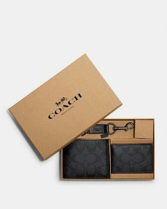 Coach Boxed 3 In 1 Wallet Gift Set In Signature Canvas