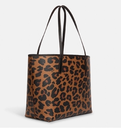 City Tote With Leopard Print And Signature Canvas - comprar en línea