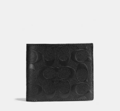 3 In 1 Wallet In Signature Leather Coach Cartera Cabellero