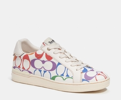 Clip Low Top Sneaker In Rainbow Signature Canvas Pride Coach 5.5 mx