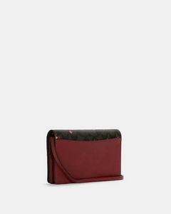 Anna Foldover Clutch Crossbody In Signature Canvas With Heart Petal Print Coach - Magic_Fashiooon