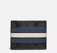 3 In 1 Wallet In Signature Canvas With Varsity Stripe Coach Cartera Caballero