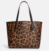 City Tote With Leopard Print And Signature Canvas