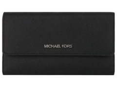 Jet Set Large Logo Trifold Wallet Michael Kors Black - comprar en línea