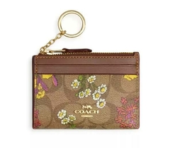 Mini Skinny Id Case In Siganture Canvas With Floral Print