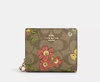 Coach Snap Wallet In Signature Canvas With Floral Print