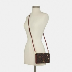 Anna Foldover Clutch Crossbody In Signature Canvas With Heart Petal Print Coach en internet