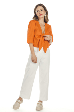 blusa tricoline nó laranja - comprar online