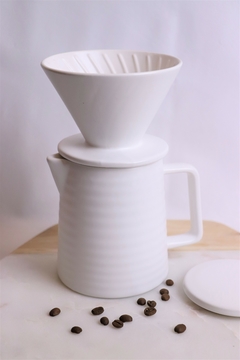 bule de café com tampa e coador cerâmica branco 500ml na internet