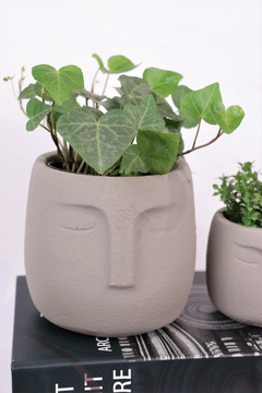vaso decorativo cimento cinza minimalista MÉDIO