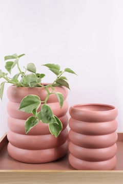 vaso para plantas cerâmica rosê