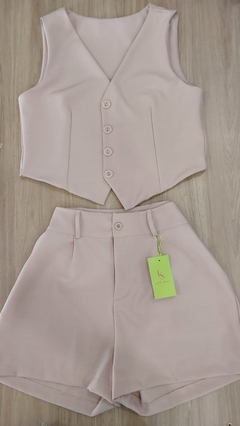 Conjunto alfaiataria colete/short (rosê) - comprar online