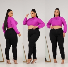 Calça jeans skiny Plus Size preto