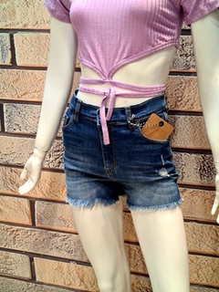 TOP TRIANGULO SHORT JEANS BOTA LOVE - comprar online