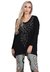 Blusa manga longa decote com strass