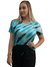 Blusa em Tie-dye diagonal celeste com preto 