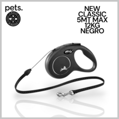 FLEXI NEW CLASSIC CORDON 5 M NEGRO 12G SMALL