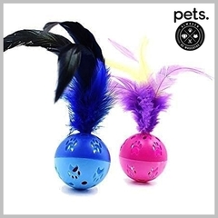 JUGUETE DE GATO BOLA CASCABEL Y PLUMA XH119-250 - comprar online