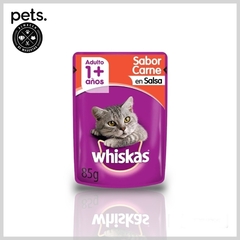 WHISKAS GATO ADULTO SABOR CARNE EN SALSA X 85GR