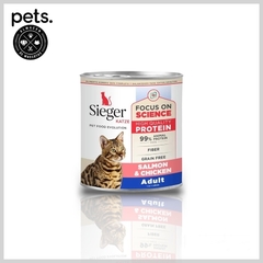 LATA SIEGER GATO ADULTO SALMON Y POLLO 340 G.