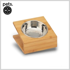 COMEDERO BEBEDERO DE BAMBOO BOWL ACERO INOX MEDIUM