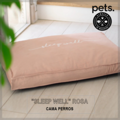 CAMA PERROS "SLEEP WELL" ROSA