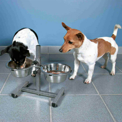 COMEDERO REGULABLE 2 TALLES/ Barra para perros, metal/acero inoxidable - tienda online