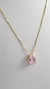 GARGANTILHA PEDRA GOTA ROSA 10MM BANHADO À OURO 18K - comprar online