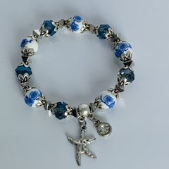 Pulseira esmaltada  com pingente  de estrela