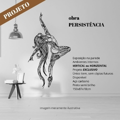 Escultura bailarina em metal, de parede, Persistência - comprar online