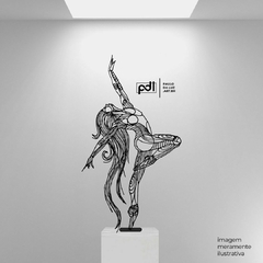 Escultura bailarina em metal, de mesa, Persistência