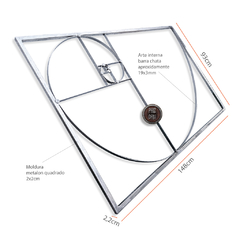 Quadro Proporção Áurea - Sequência de Fibonacci em metal - Paulo Da Luz (Antiga Paizdalu)