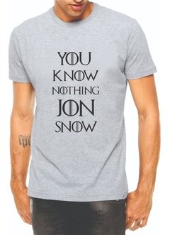 Camiseta Masculina Game Of Thrones Jon Snow Frases Series