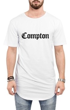 Camiseta Long Line Compton Rap Hip Hop Oversized Masculina na internet