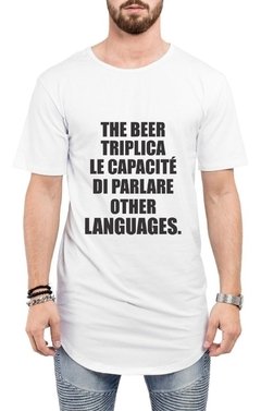 Camiseta Frases Cerveja Carnaval Long Line Oversized na internet