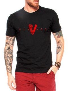Camisa Vikings Camiseta Masculina Preta Série Seriado
